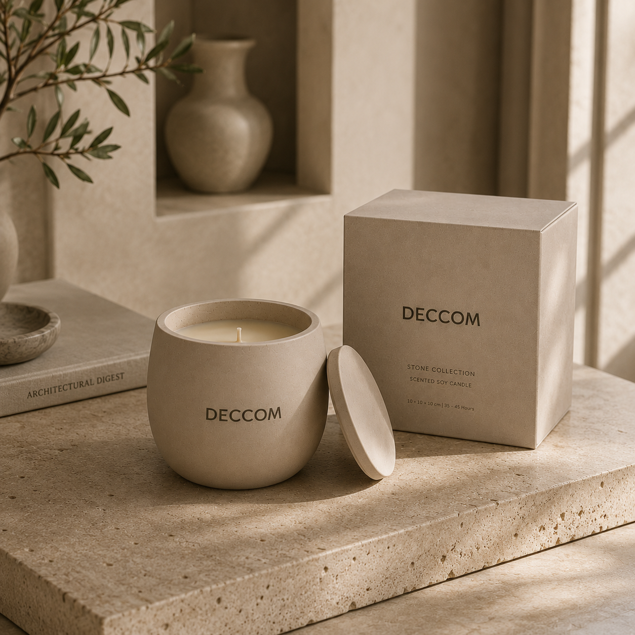 DECCOM luxury candle packaging box for Stone Collection