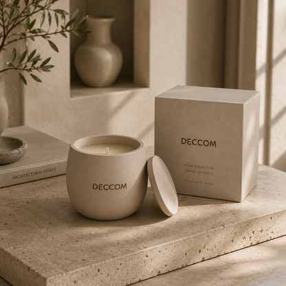DECCOM luxury candle packaging box for Stone Collection