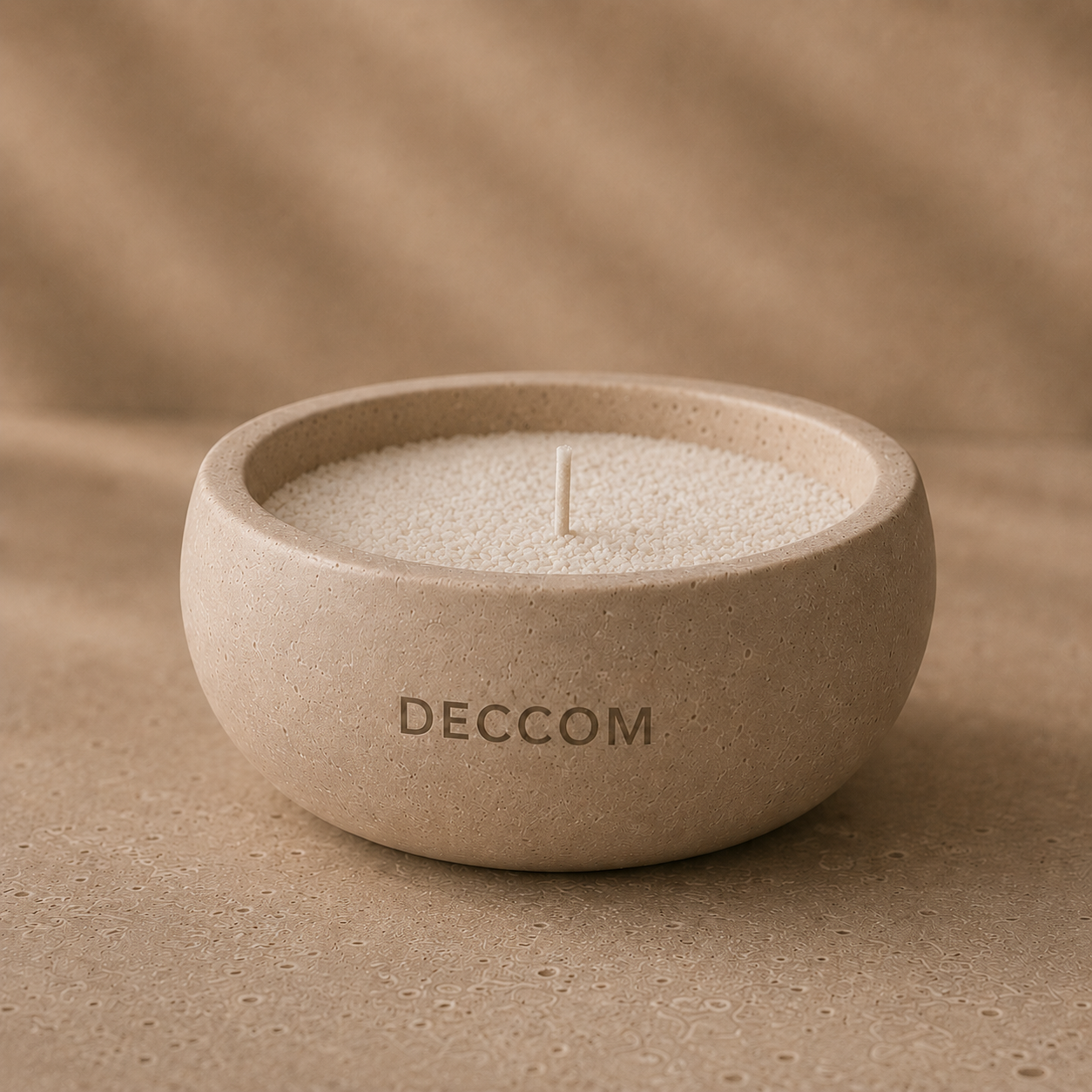 Reusable DECCOM ritual bowl filled with candle sand and cotton wick